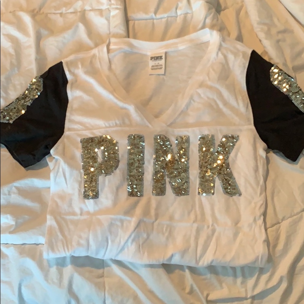 Blinged PINK V-Neck.